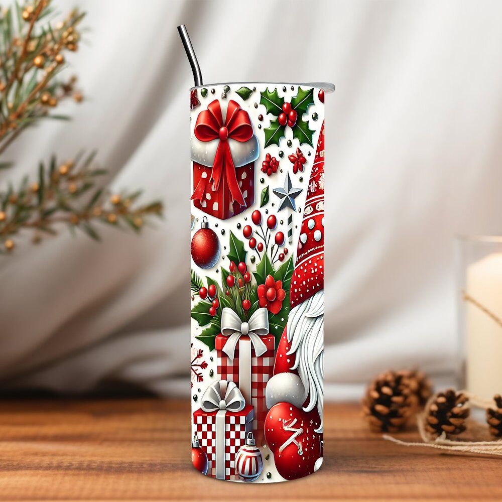 Christmas Gnome 20 oz Tumbler - Picture 3 of 5